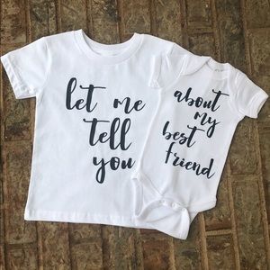 Sibling Tees! NWOT (4T and newborn)